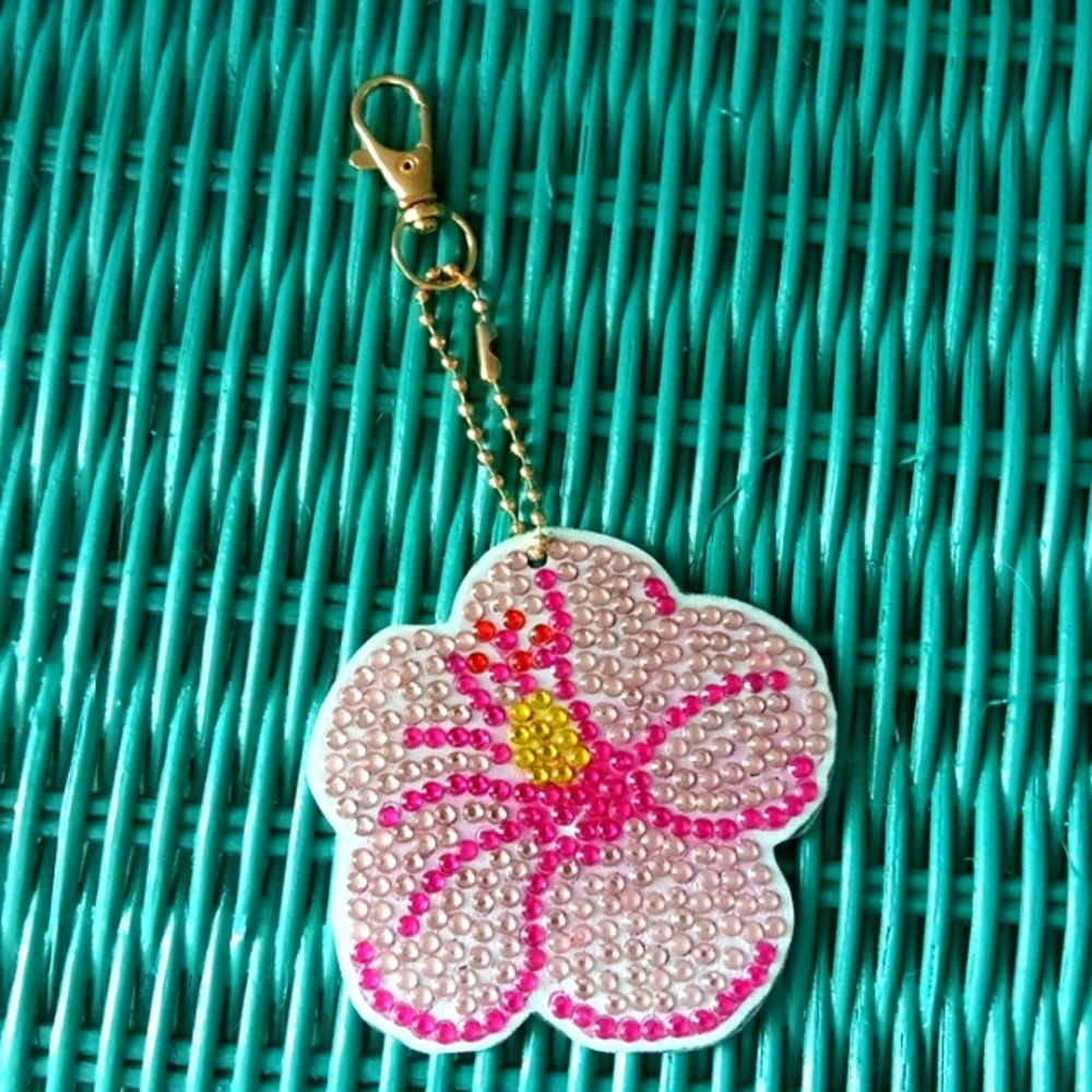 🆕 Pink Hibiscus Purse Charm